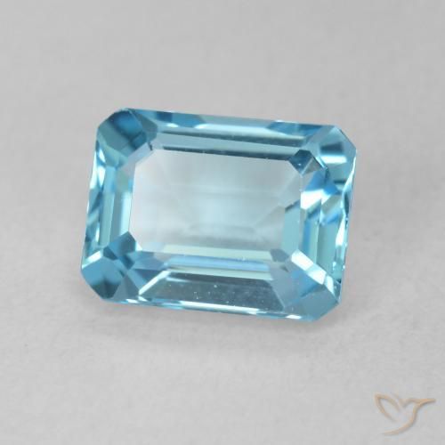 Topazio Blu svizzero naturale da 1.93 ct, Ottagonale / Taglio smeraldo, VVS-VS