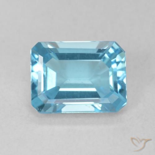1.74ct Naturale Blu svizzero Topazio, Taglio smeraldo, VVS-VS