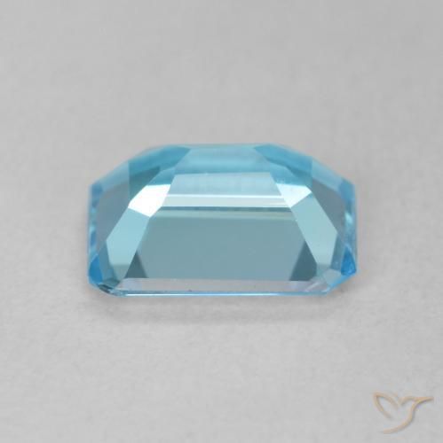 Topazio Blu svizzero naturale da 1.74 ct, Ottagonale / Taglio smeraldo, VVS-VS