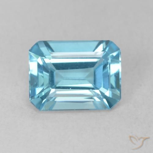 1.81ct Naturale Blu svizzero Topazio, Taglio smeraldo, VVS-VS