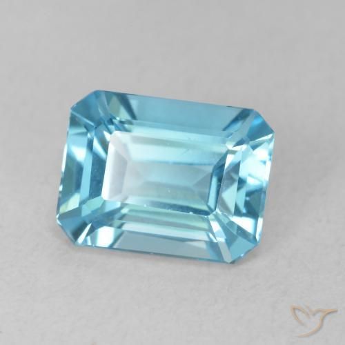 Topazio Blu svizzero naturale da 1.81 ct, Ottagonale / Taglio smeraldo, VVS-VS