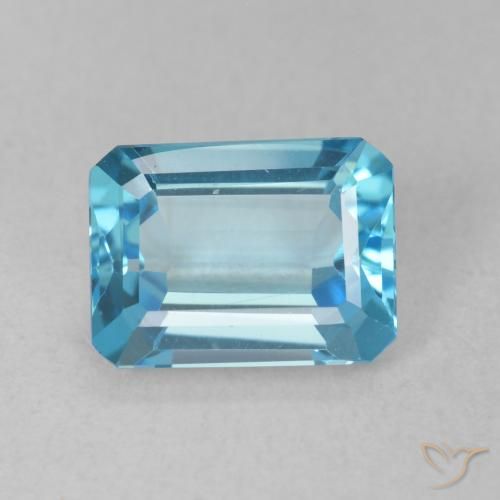 1.86ct Naturale Blu svizzero Topazio, Taglio smeraldo, VVS-VS