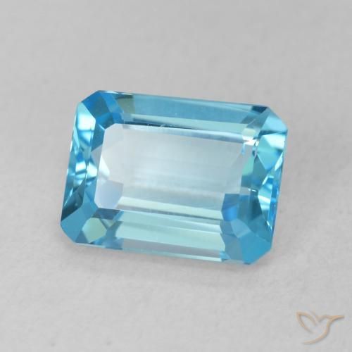 Topazio Blu svizzero naturale da 1.86 ct, Ottagonale / Taglio smeraldo, VVS-VS