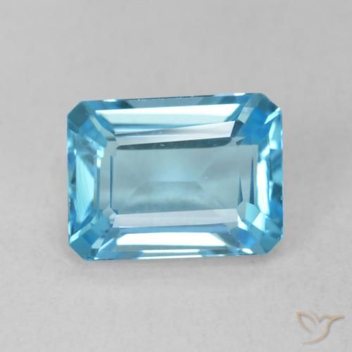 2.06ct Naturale Blu svizzero Topazio, Taglio smeraldo, VVS-VS