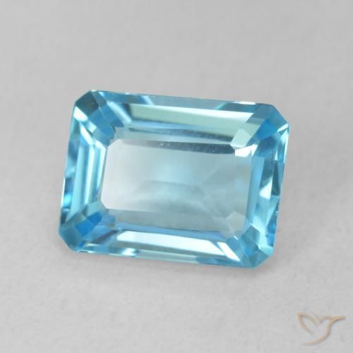Topazio Blu svizzero naturale da 2.06 ct, Ottagonale / Taglio smeraldo, VVS-VS
