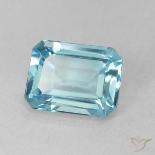 Topazio Azzurro naturale da 1.89 ct, Ottagonale / Taglio smeraldo, VS