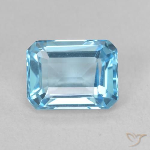 2.11ct Naturale Blu svizzero Topazio, Taglio smeraldo, VVS