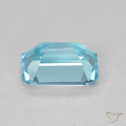 Topazio Blu verdastro chiaro naturale da 1.82 ct, Ottagonale / Taglio smeraldo, VVS