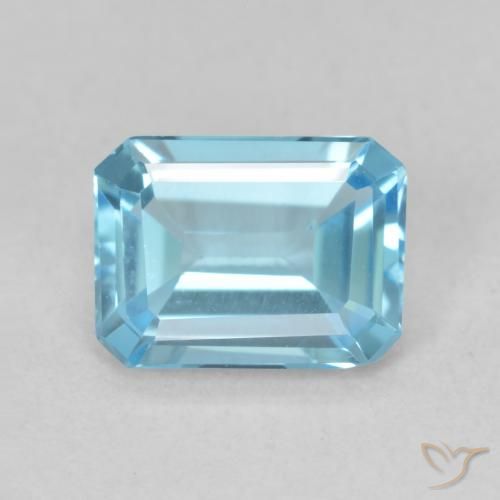Topazio Blu svizzero naturale da 1.74 ct, Ottagonale / Taglio smeraldo, VVS