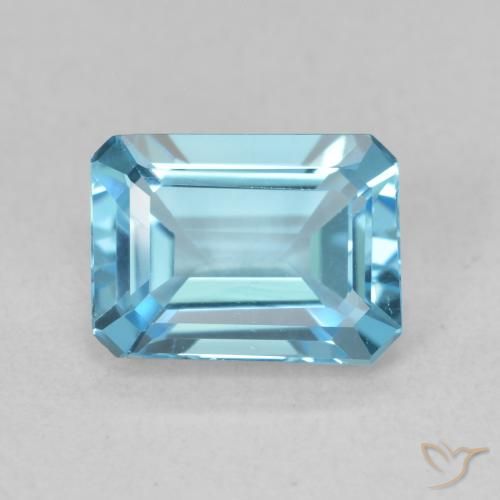 1.94ct Naturale Blu svizzero Topazio, Taglio smeraldo, VVS