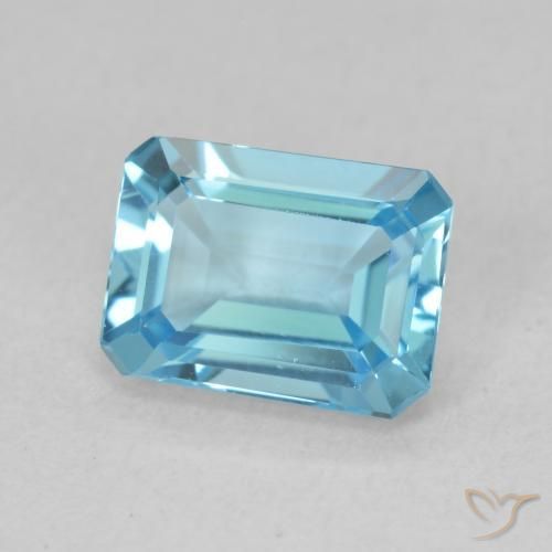 Topazio Blu svizzero naturale da 1.94 ct, Ottagonale / Taglio smeraldo, VVS