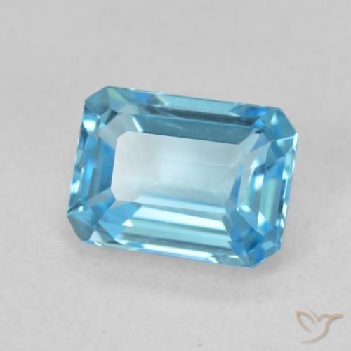 Topazio Blu svizzero naturale da 2.05 ct, Ottagonale / Taglio smeraldo, VVS