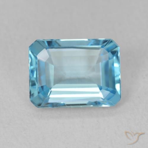 Topazio Blu svizzero naturale da 1.76 ct, Ottagonale / Taglio smeraldo, VVS