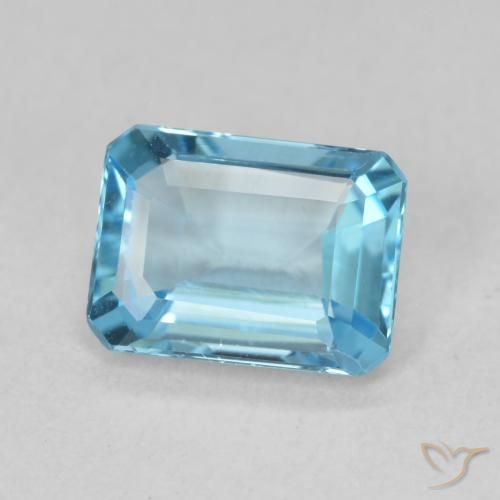 Topazio Blu svizzero naturale da 1.76 ct, Ottagonale / Taglio smeraldo, VVS