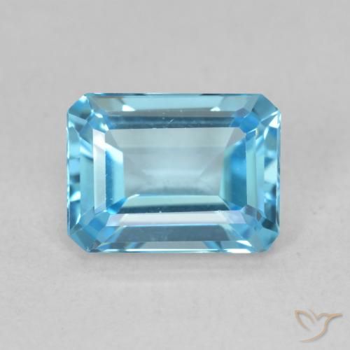 Topazio Blu svizzero naturale da 1.85 ct, Ottagonale / Taglio smeraldo, VVS