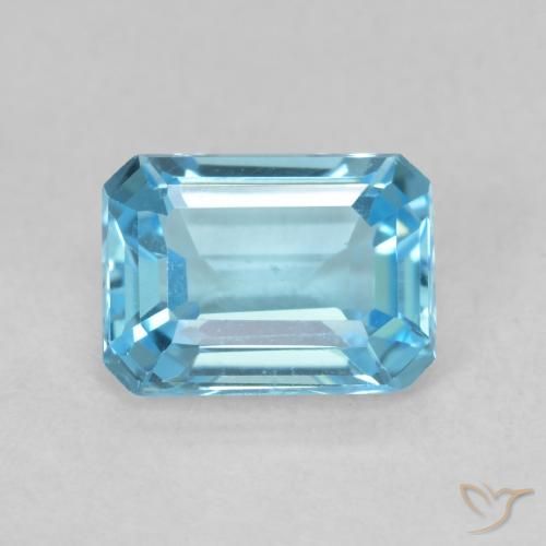 1.80ct Naturale Blu svizzero Topazio, Taglio smeraldo, VVS