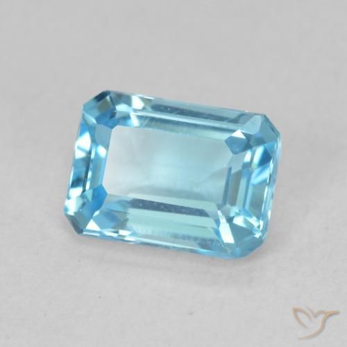 Topazio Blu svizzero naturale da 1.80 ct, Ottagonale / Taglio smeraldo, VVS