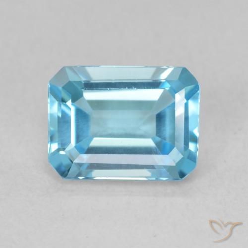 Topazio Blu svizzero naturale da 1.93 ct, Ottagonale / Taglio smeraldo, VVS