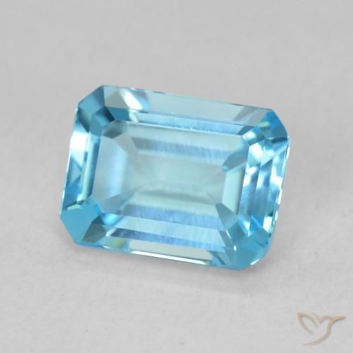 Topazio Blu svizzero naturale da 1.93 ct, Ottagonale / Taglio smeraldo, VVS