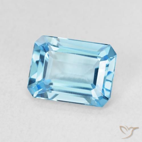Topazio Blu svizzero naturale da 1.84 ct, Ottagonale / Taglio smeraldo, VVS