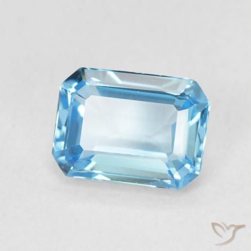 Topazio Blu svizzero naturale da 1.80 ct, Ottagonale / Taglio smeraldo, VVS