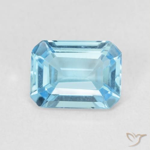 1.88ct Naturale Blu svizzero Topazio, Taglio smeraldo, VVS