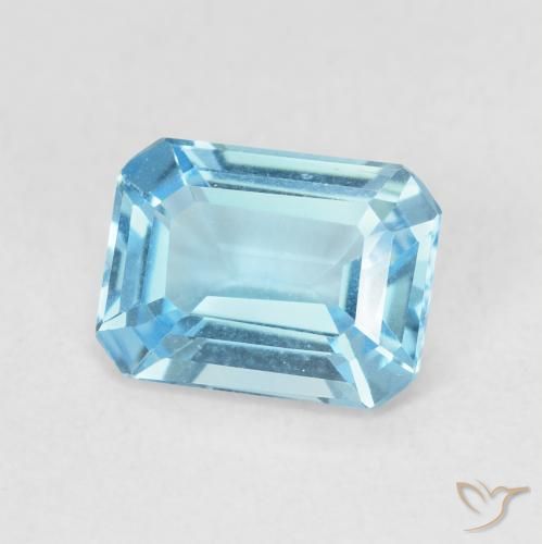 Topazio Blu svizzero naturale da 1.88 ct, Ottagonale / Taglio smeraldo, VVS