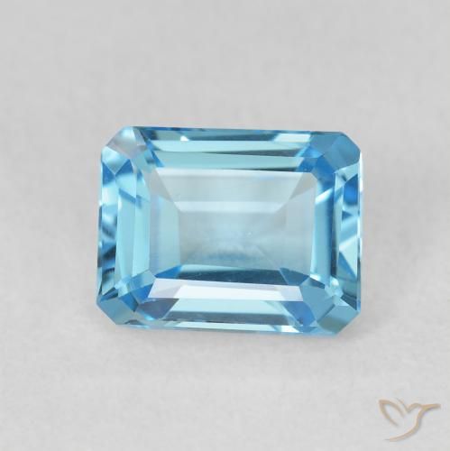 2.00ct Naturale Blu svizzero Topazio, Taglio smeraldo, VVS