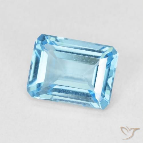 Topazio Blu svizzero naturale da 1.85 ct, Ottagonale / Taglio smeraldo, VVS