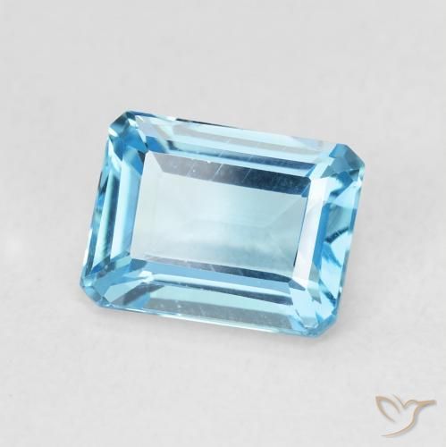 Topazio Blu svizzero naturale da 1.99 ct, Ottagonale / Taglio smeraldo, VVS