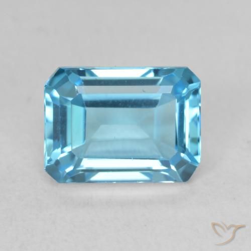 2.18ct Naturale Blu svizzero Topazio, Taglio smeraldo, VVS
