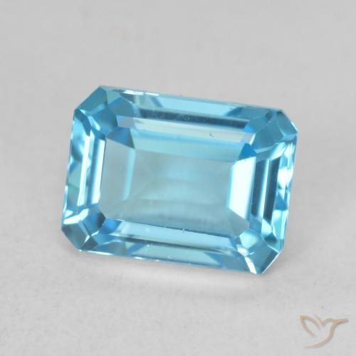 Topazio Blu svizzero naturale da 2.18 ct, Ottagonale / Taglio smeraldo, VVS