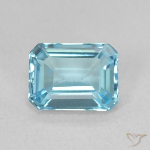 Topazio Azzurro naturale da 1.87 ct, Ottagonale / Taglio smeraldo, VVS