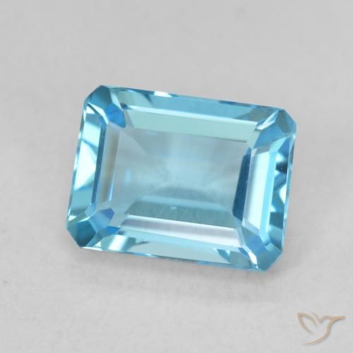Topazio Azzurro naturale da 1.87 ct, Ottagonale / Taglio smeraldo, VVS