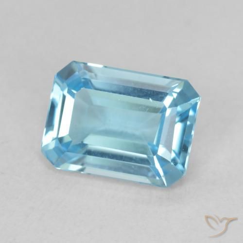 Topazio Blu svizzero naturale da 1.81 ct, Ottagonale / Taglio smeraldo, VVS
