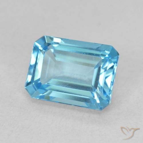 Topazio Blu svizzero naturale da 2.09 ct, Ottagonale / Taglio smeraldo, VVS