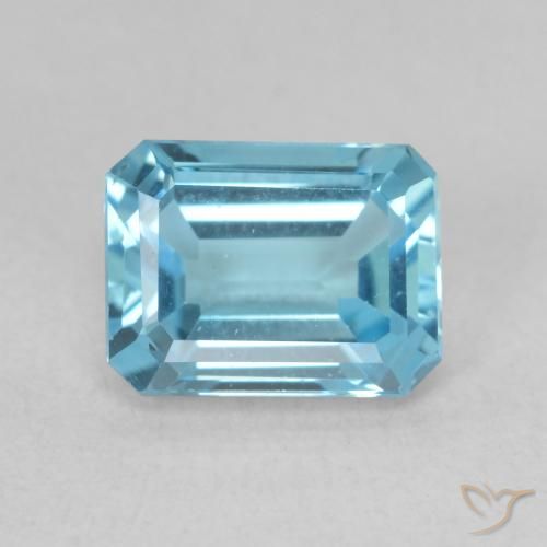 Topazio Blu svizzero naturale da 1.96 ct, Ottagonale / Taglio smeraldo, VVS