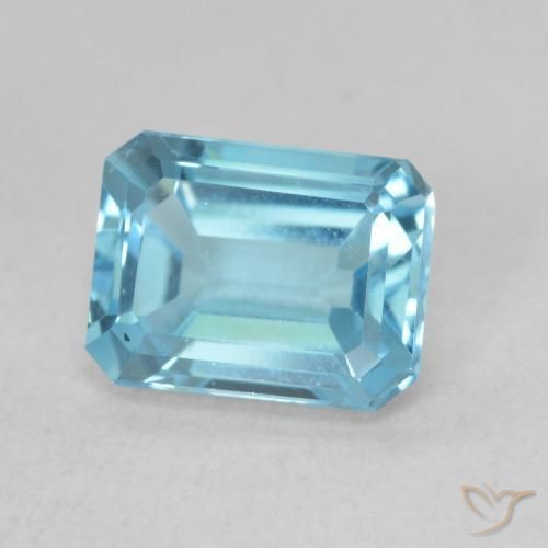 Topazio Blu svizzero naturale da 1.96 ct, Ottagonale / Taglio smeraldo, VVS