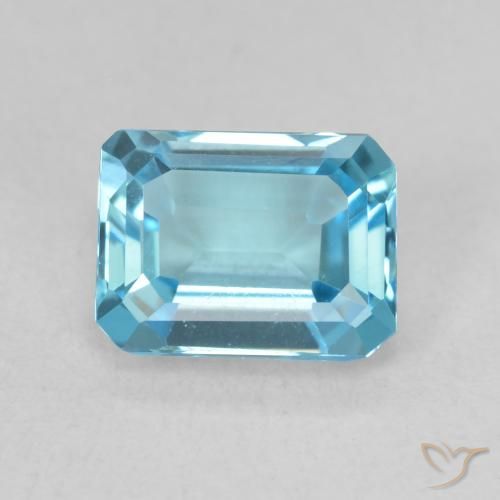 1.96ct Naturale Blu svizzero Topazio, Taglio smeraldo, VVS