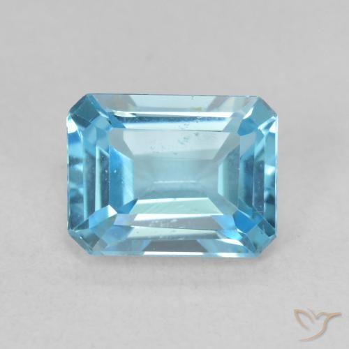 1.89ct Naturale Blu svizzero Topazio, Taglio smeraldo, VVS