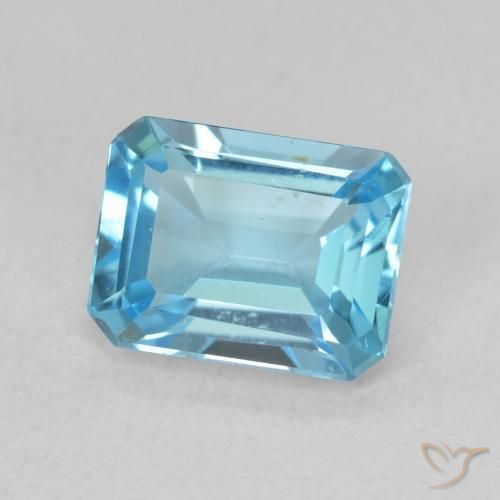 Topazio Blu svizzero naturale da 1.89 ct, Ottagonale / Taglio smeraldo, VVS