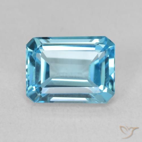 1.99ct Naturale Blu svizzero Topazio, Taglio smeraldo, VVS