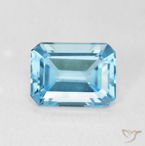1.76ct Naturale Blu svizzero Topazio, Taglio smeraldo, VVS