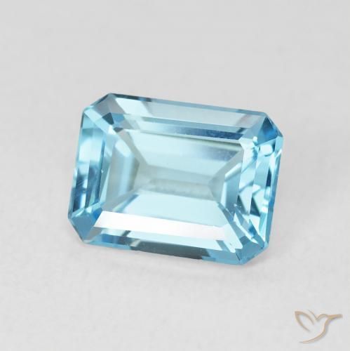 Topazio Blu svizzero naturale da 1.76 ct, Ottagonale / Taglio smeraldo, VVS