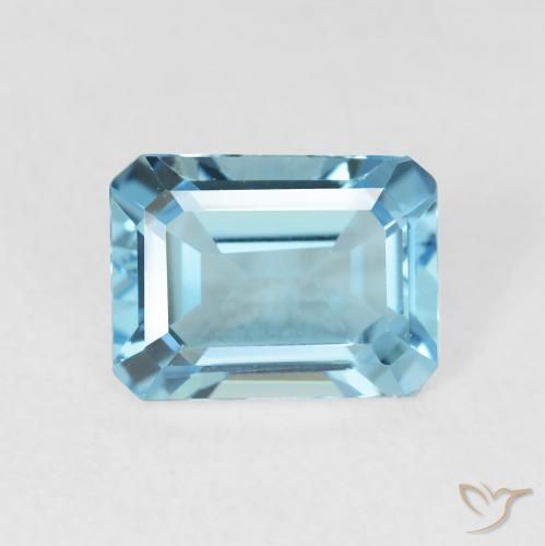 1.90ct Naturale Blu svizzero Topazio, Taglio smeraldo, VVS