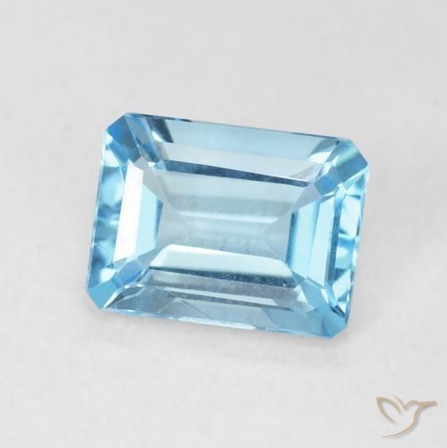 Topazio Blu svizzero naturale da 1.79 ct, Ottagonale / Taglio smeraldo, VVS