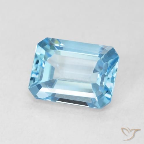 Topazio Celeste naturale da 1.88 ct, Ottagonale / Taglio smeraldo, VVS