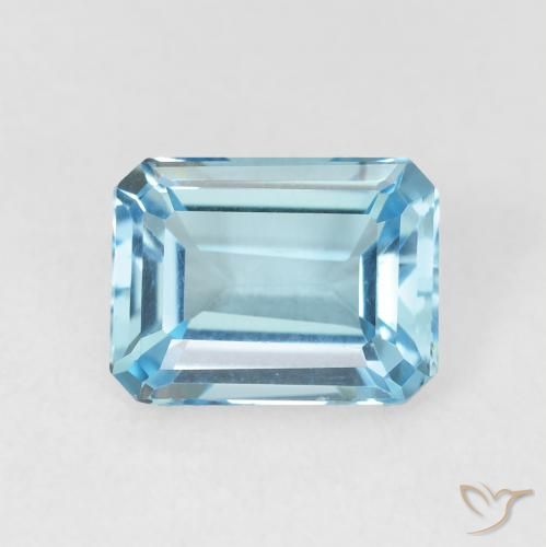2.04ct Naturale Celeste Topazio, Taglio smeraldo, VVS