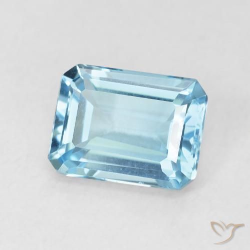 Topazio Celeste naturale da 2.04 ct, Ottagonale / Taglio smeraldo, VVS