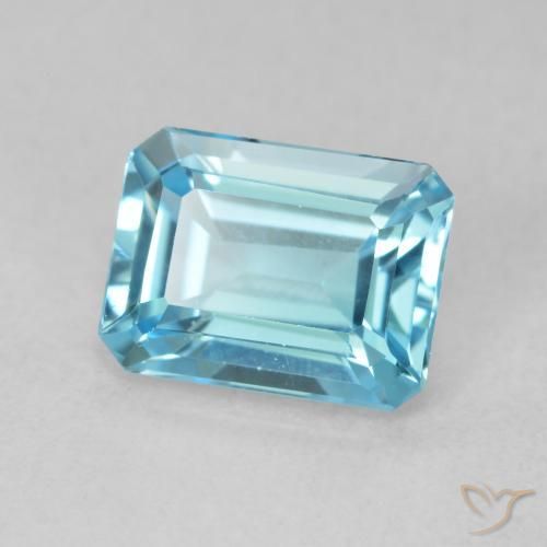 Topazio Bambina blu naturale da 1.80 ct, Ottagonale / Taglio smeraldo, VVS